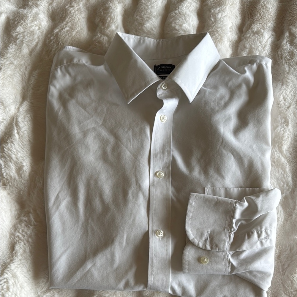 Arrow White Dress Shirt Crisp Cotton Formal